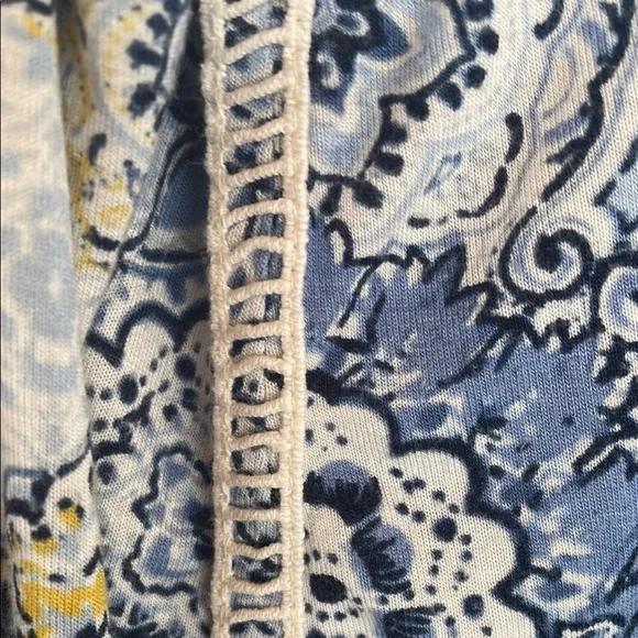 Style & Co. Blue and White Paisley Blouse Relaxed Fit - Picture 4 of 8